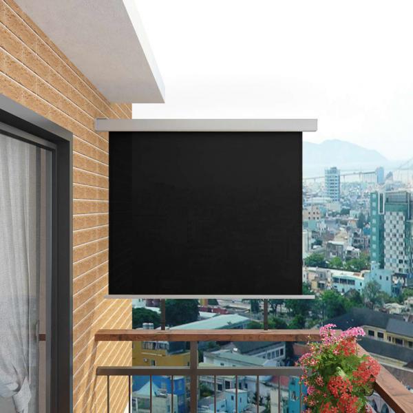 Toldo lateral de balcón multifuncional 150x200 cm negro