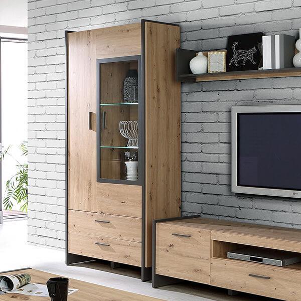 Vitrina 2 puertas 2 cajones  NECLUD