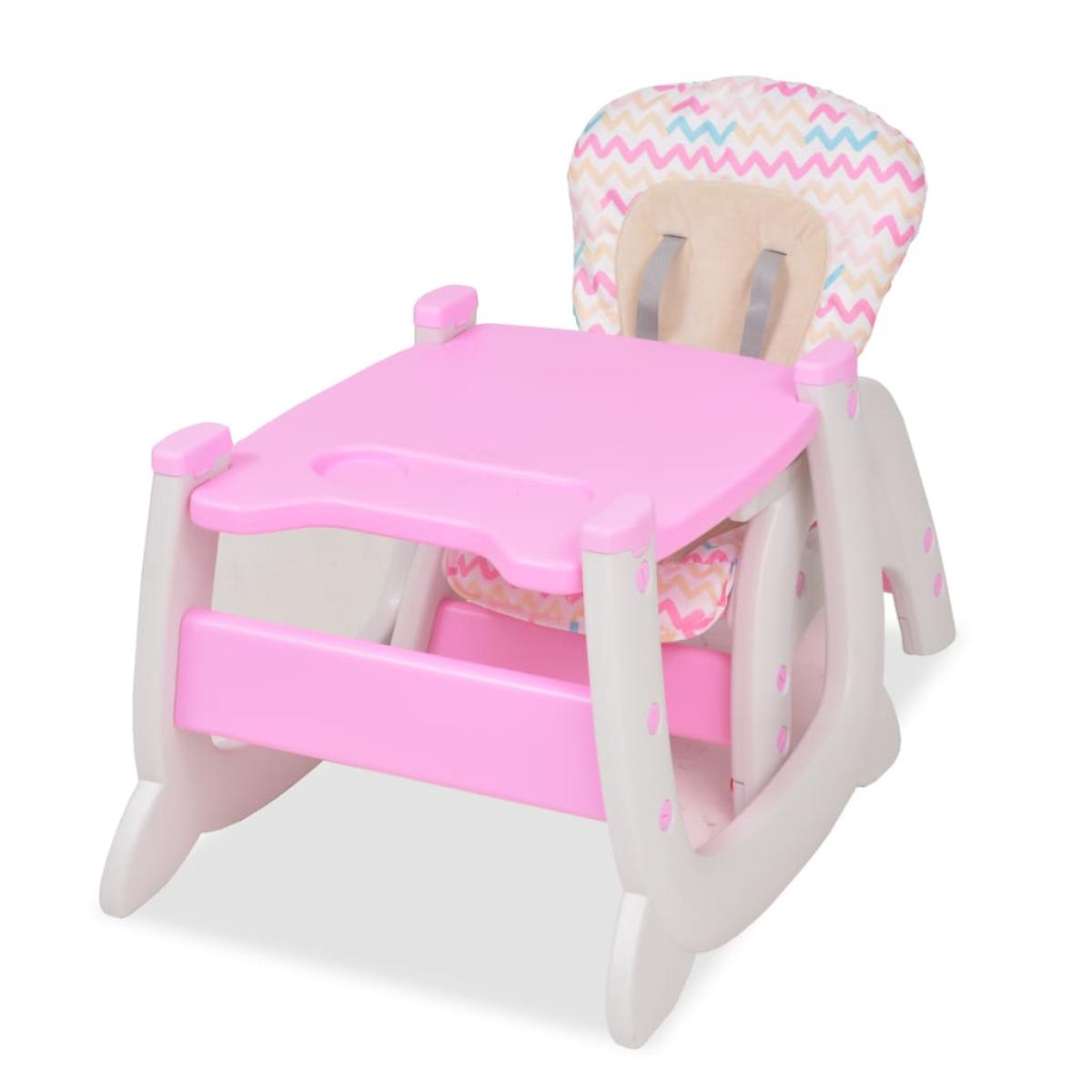 Trona convertible 3 en 1 con mesa rosa