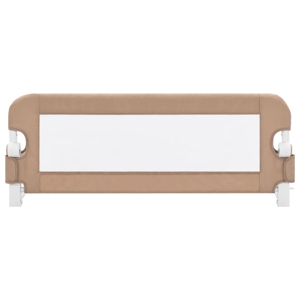 Barandilla de seguridad cama de niño poliéster taupe 102x42 cm