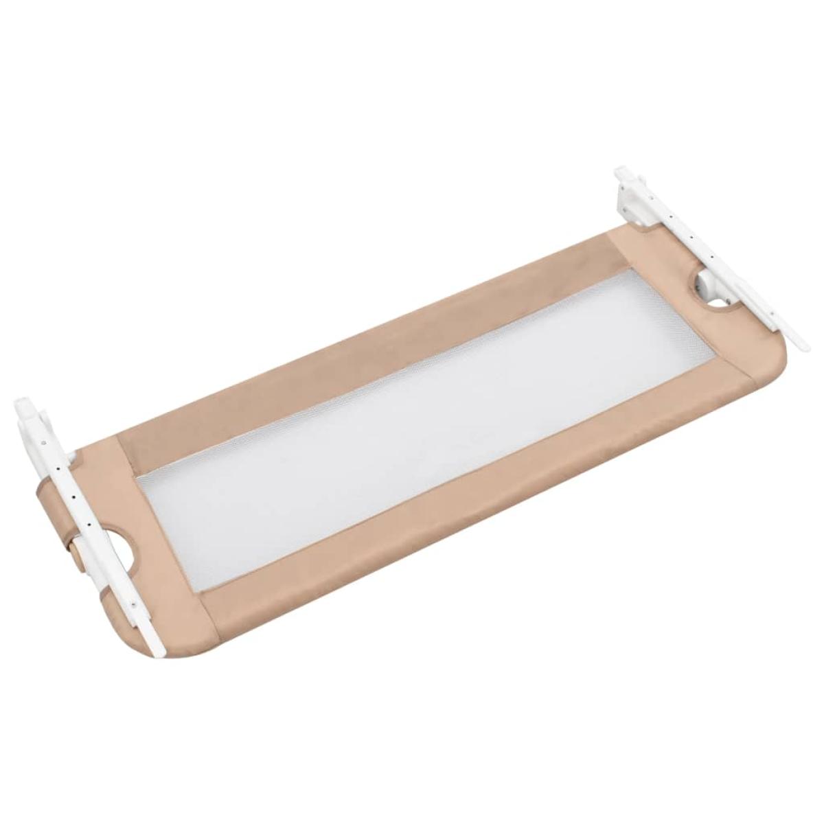 Barandilla de seguridad cama de niño poliéster taupe 102x42 cm