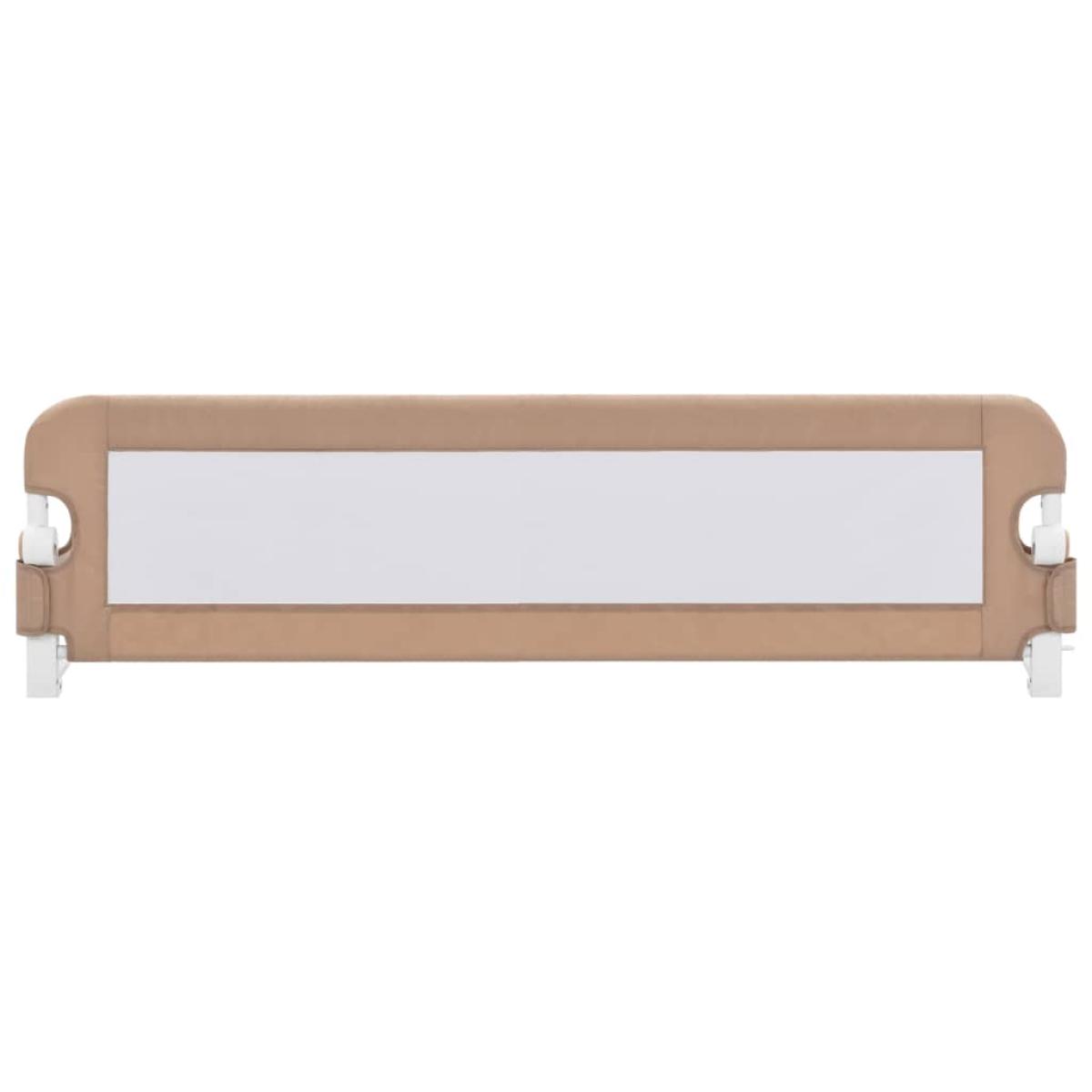 Barandilla de seguridad cama de niño poliéster taupe 150x42 cm