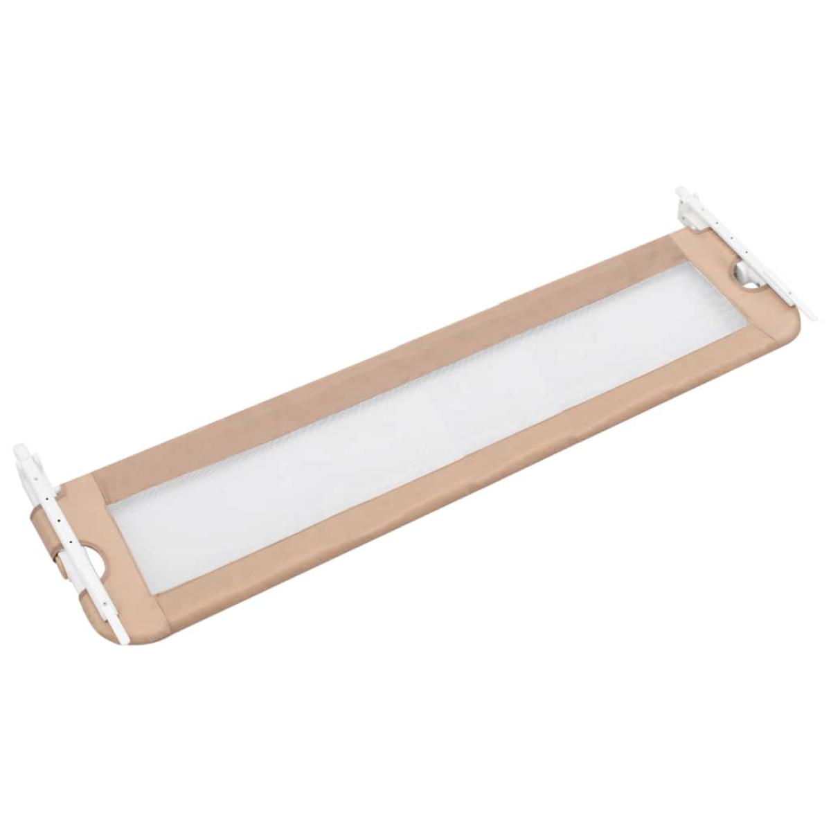 Barandilla de seguridad cama de niño poliéster taupe 150x42 cm