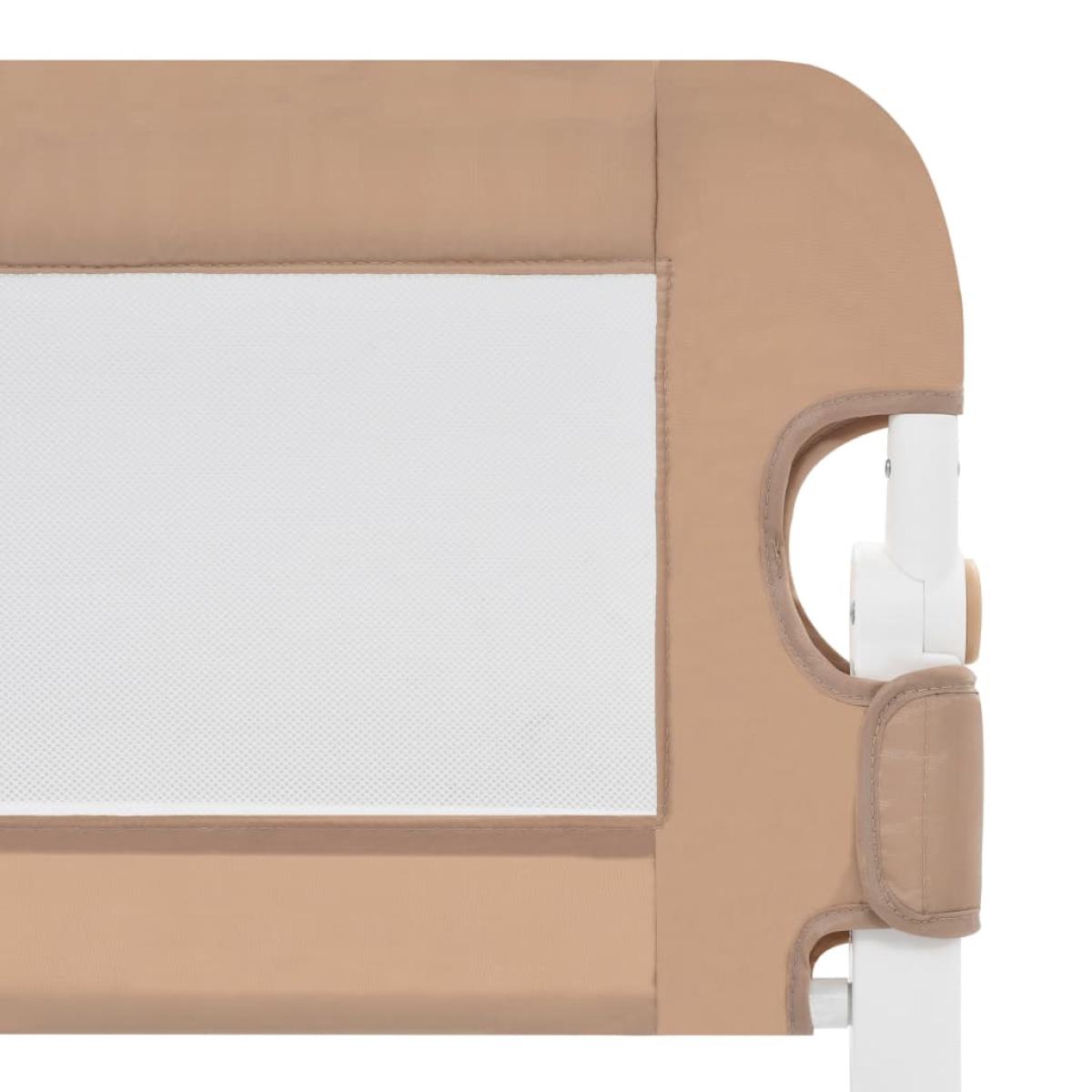 Barandilla de seguridad cama de niño poliéster taupe 150x42 cm