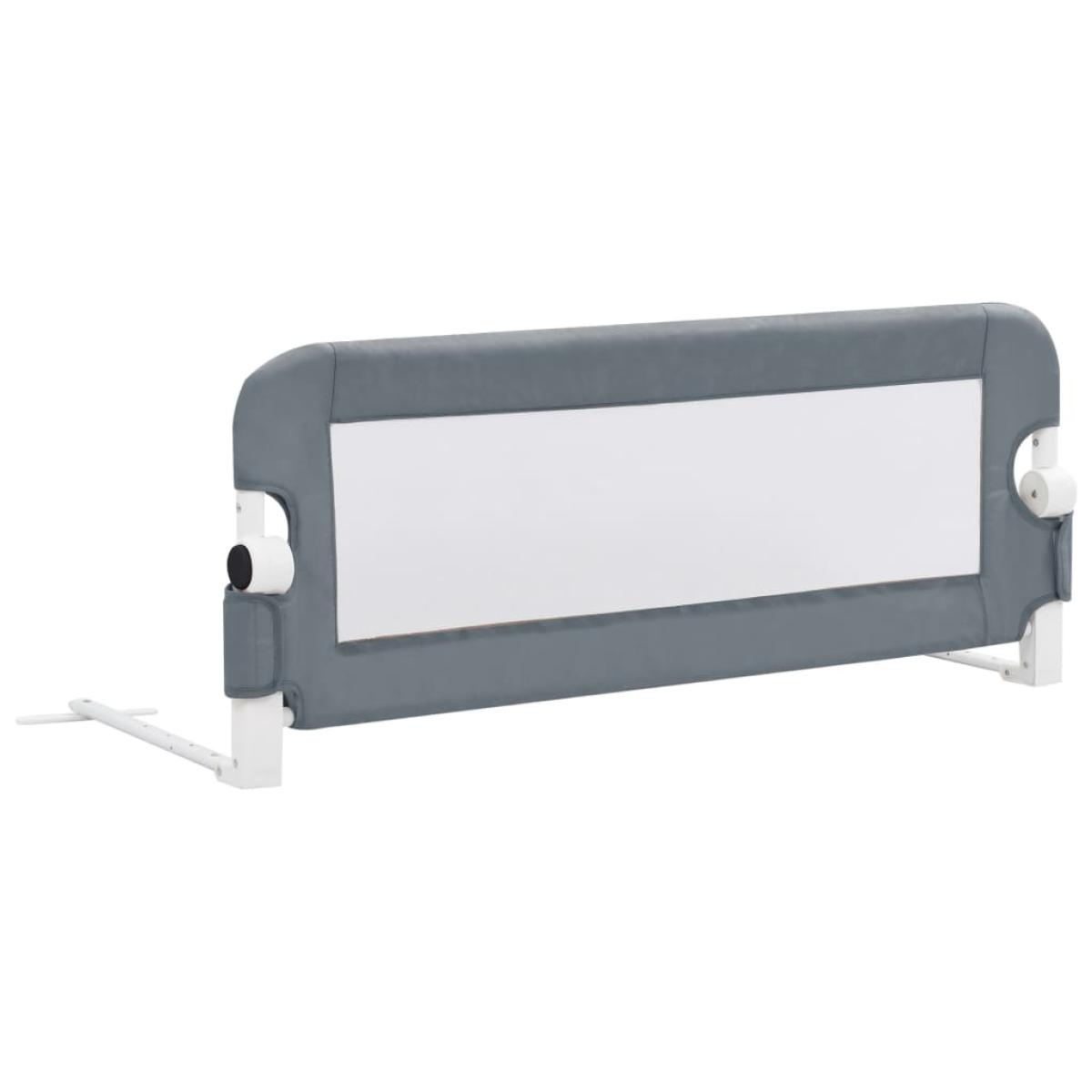 Barandilla de seguridad cama de niño poliéster gris 102x42 cm