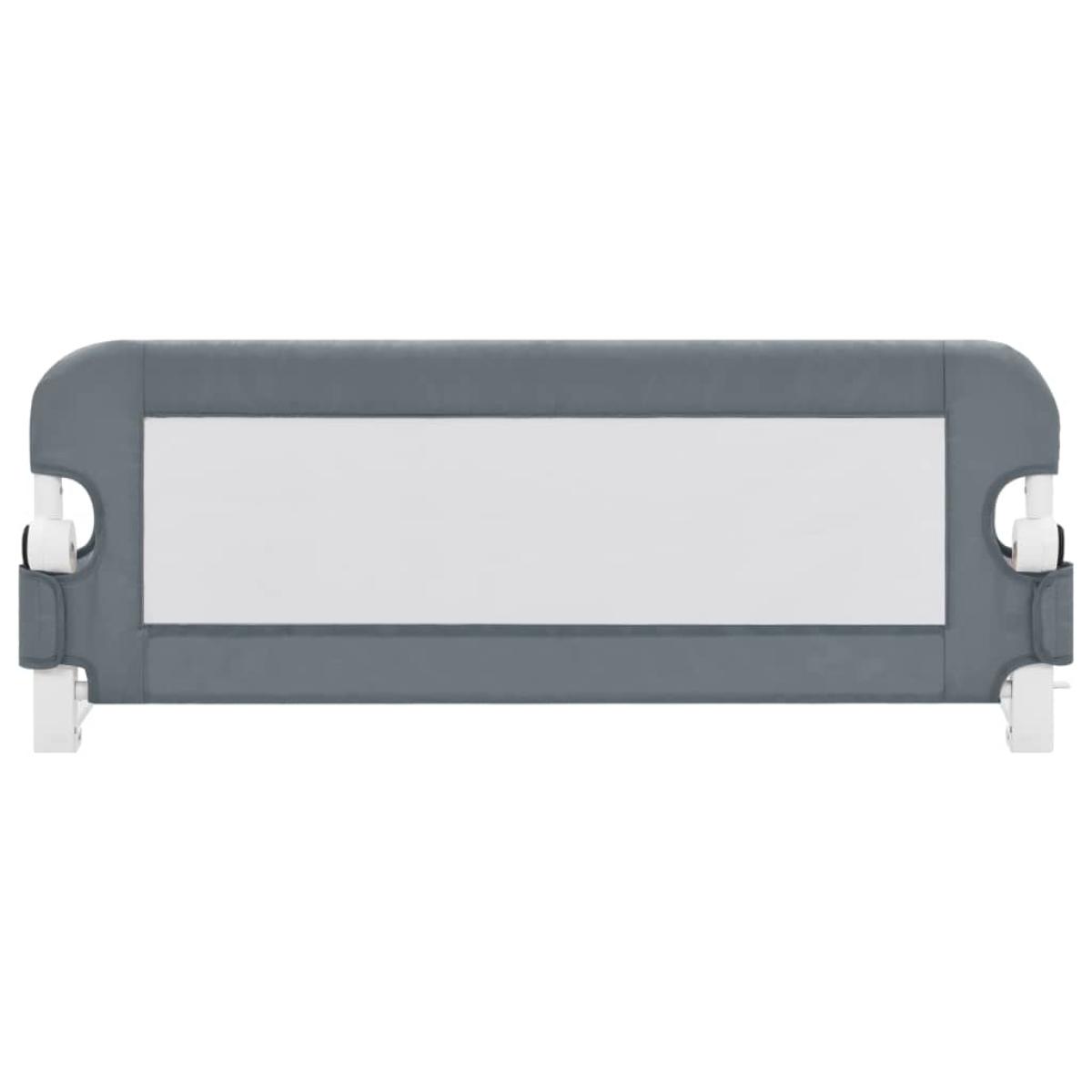Barandilla de seguridad cama de niño poliéster gris 102x42 cm
