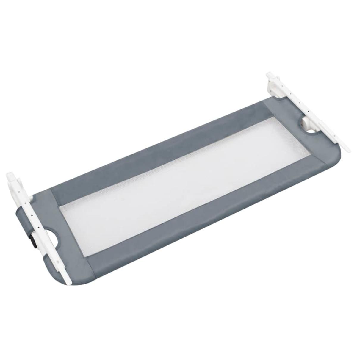 Barandilla de seguridad cama de niño poliéster gris 102x42 cm