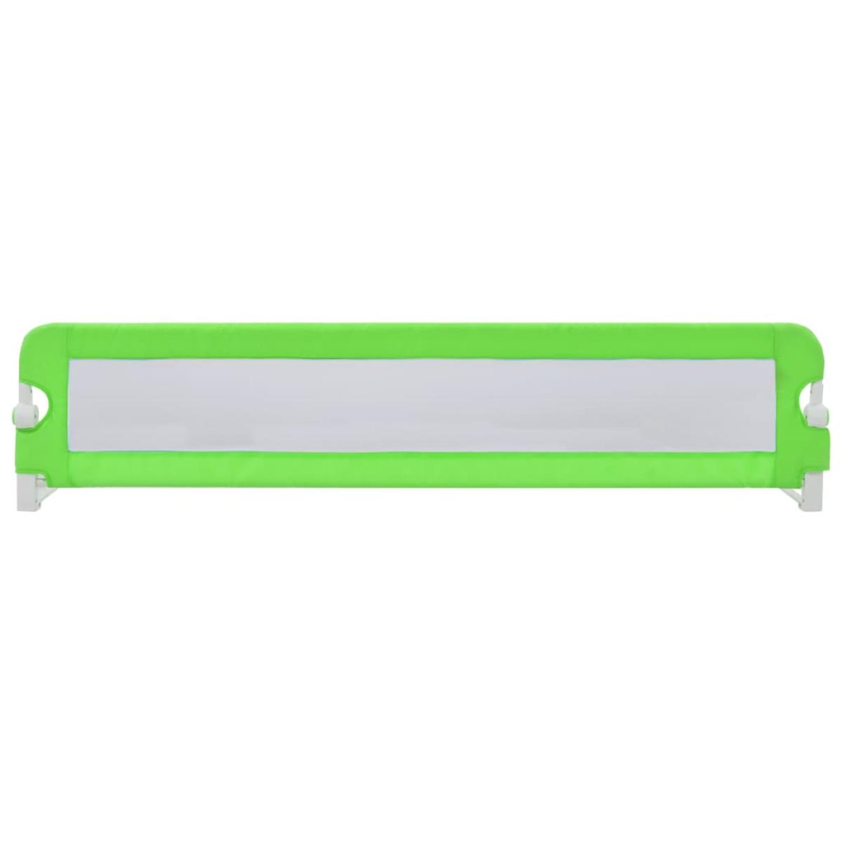 Barandilla de seguridad cama de niño poliéster verde 180x42 cm