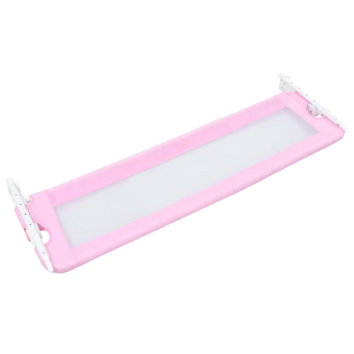 Barandilla de seguridad cama de niño poliéster rosa 120x42 cm