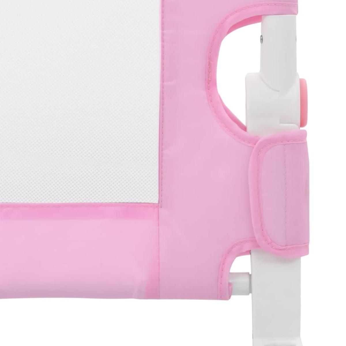 Barandilla de seguridad cama de niño poliéster rosa 120x42 cm