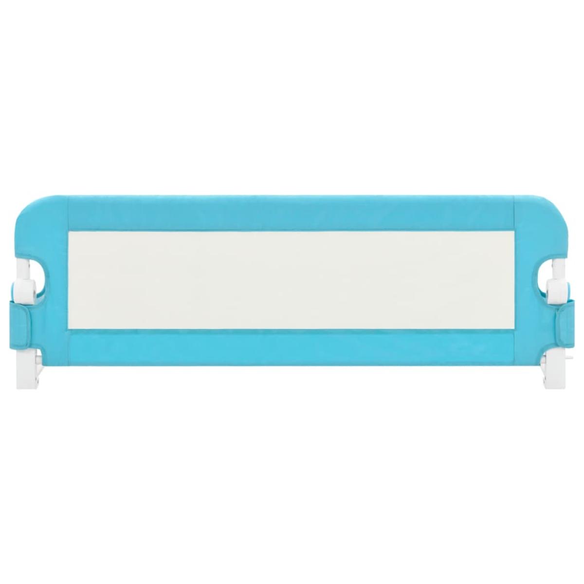 Barandilla de seguridad cama de niño poliéster azul 120x42 cm