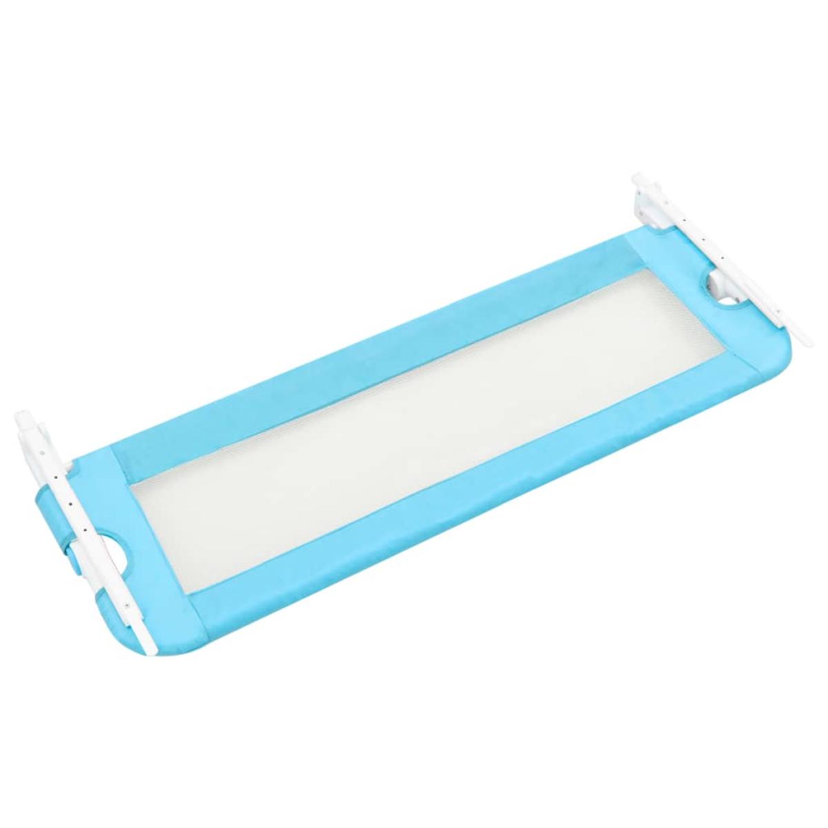 Barandilla de seguridad cama de niño poliéster azul 120x42 cm