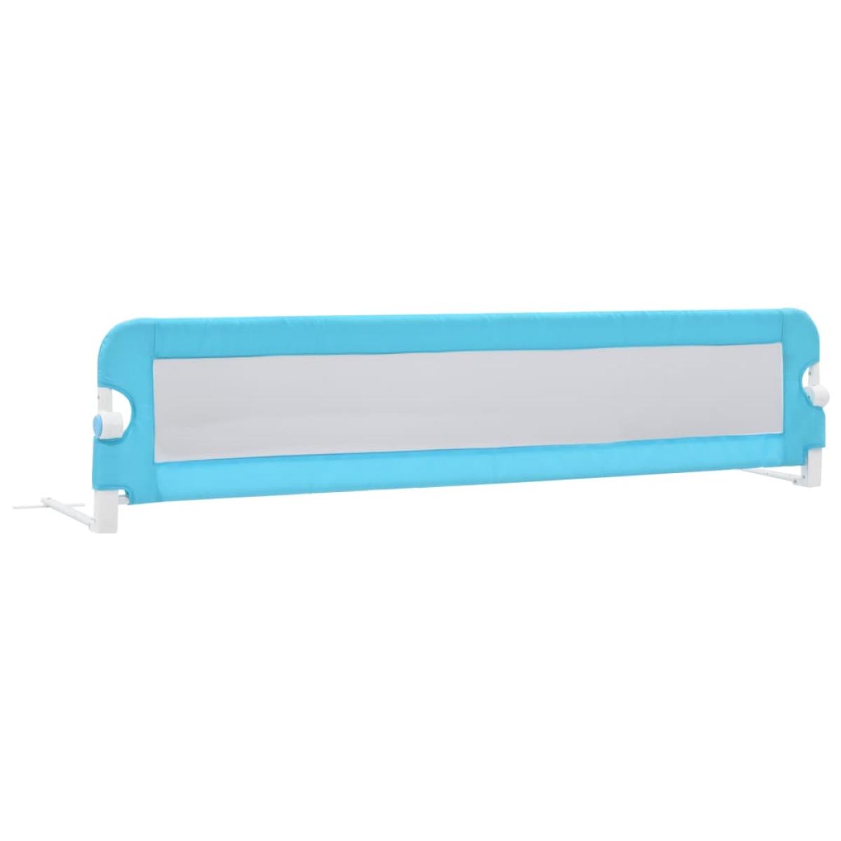 Barandilla de seguridad cama de niño poliéster azul 180x42 cm