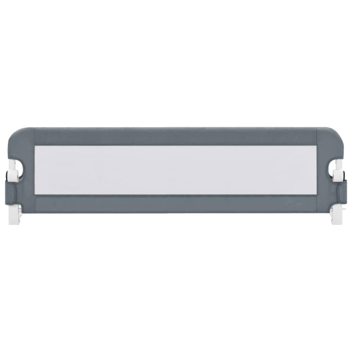 Barandilla de seguridad cama de niño poliéster gris 120x42 cm