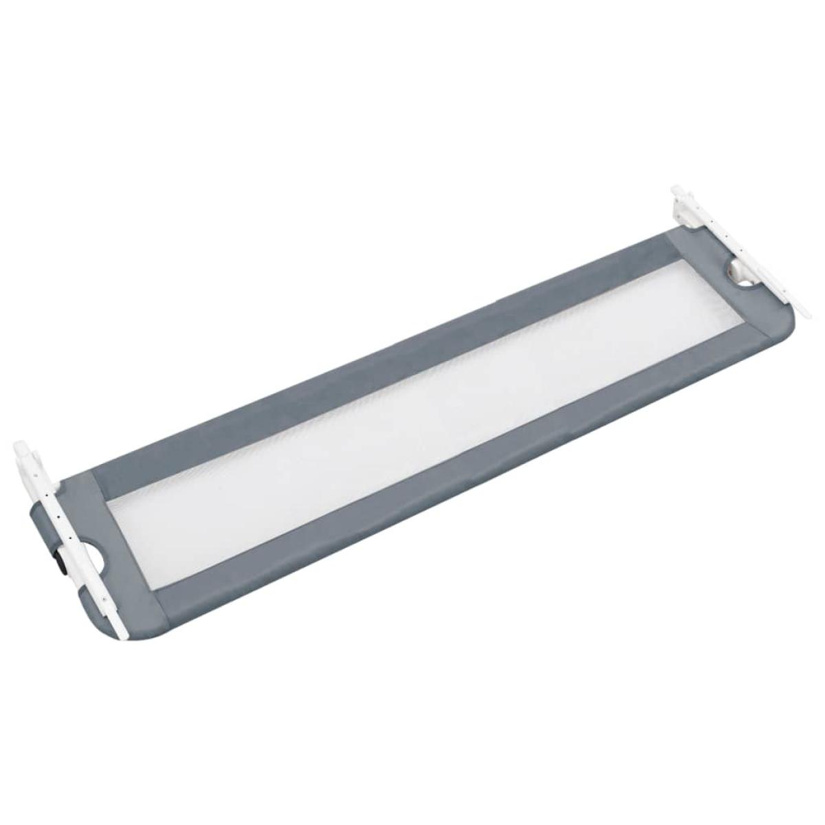 Barandilla de seguridad cama de niño poliéster gris 120x42 cm