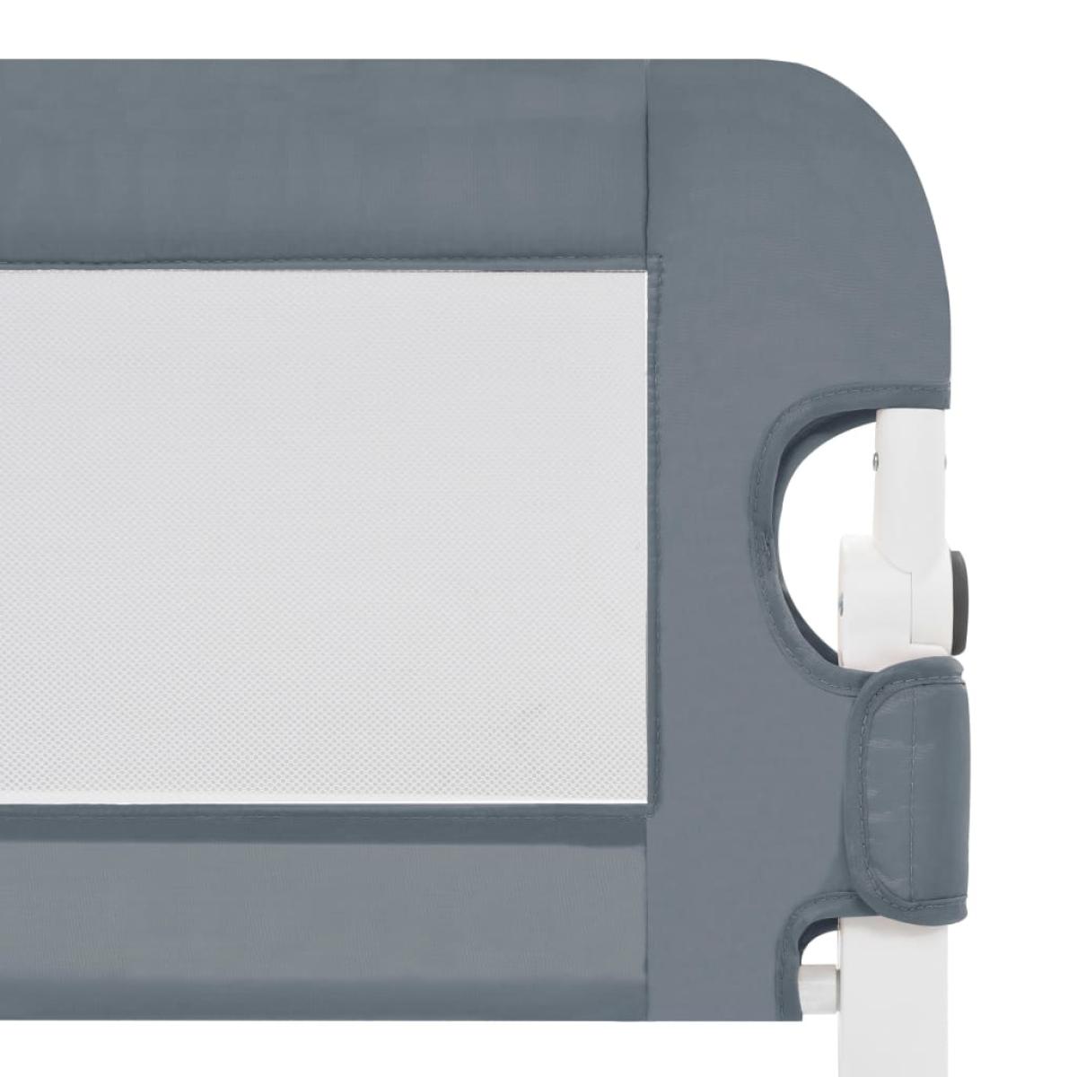 Barandilla de seguridad cama de niño poliéster gris 120x42 cm