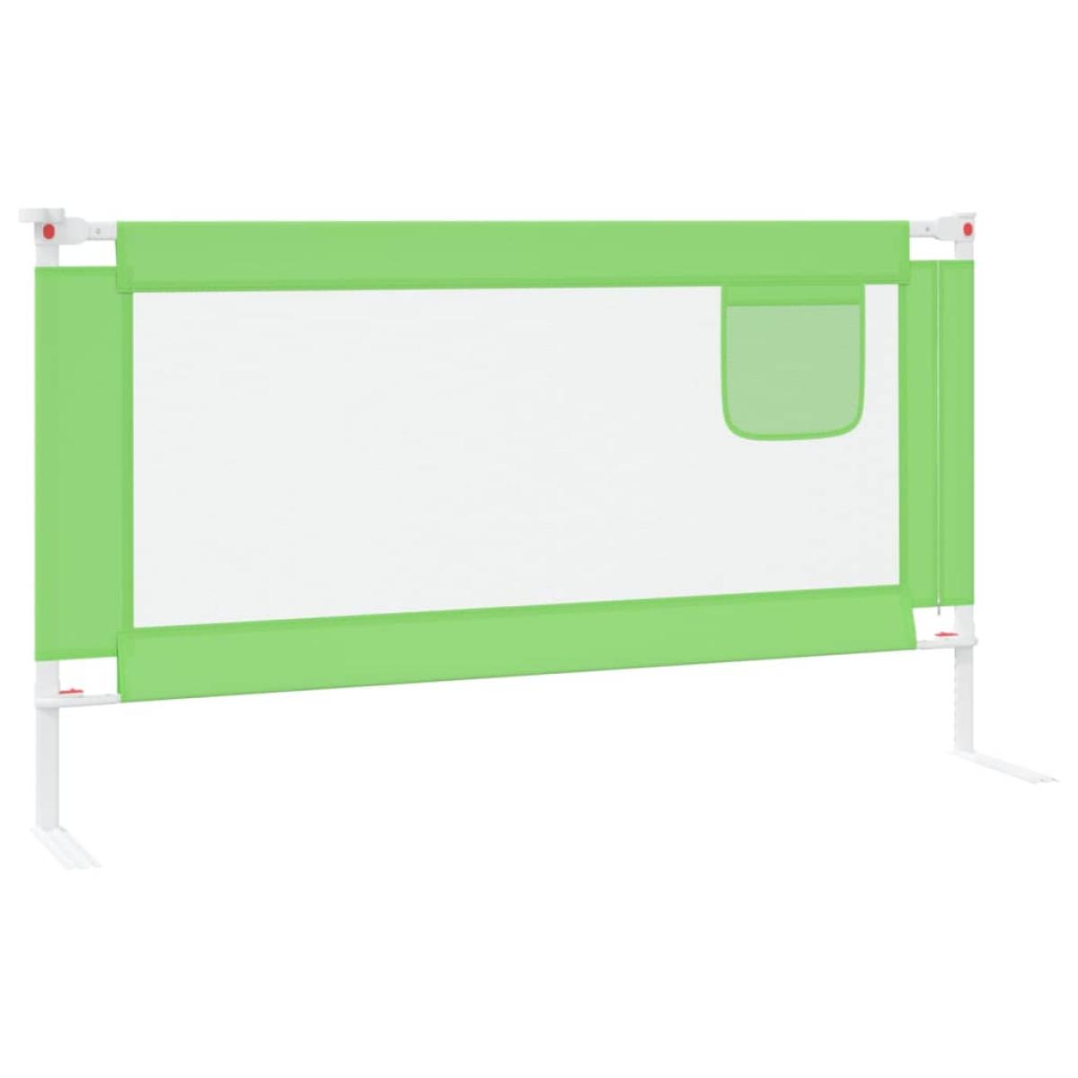 Barandilla de seguridad cama de niño verde tela 150x25 cm