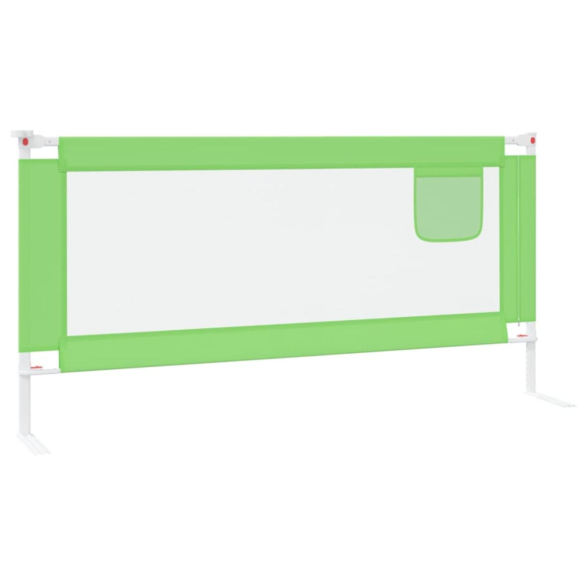 Barandilla de seguridad cama de niño verde tela 190x25 cm