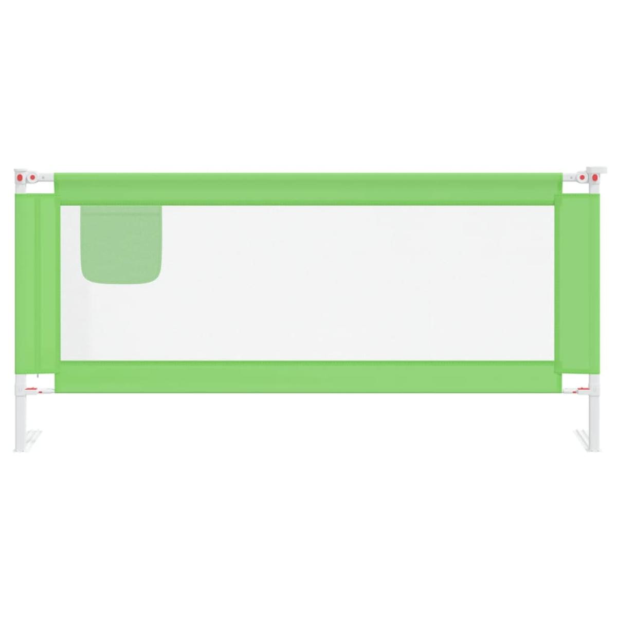 Barandilla de seguridad cama de niño verde tela 200x25 cm