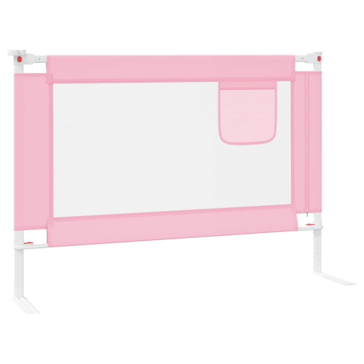 Barandilla de seguridad cama de niño tela rosa 90x25 cm