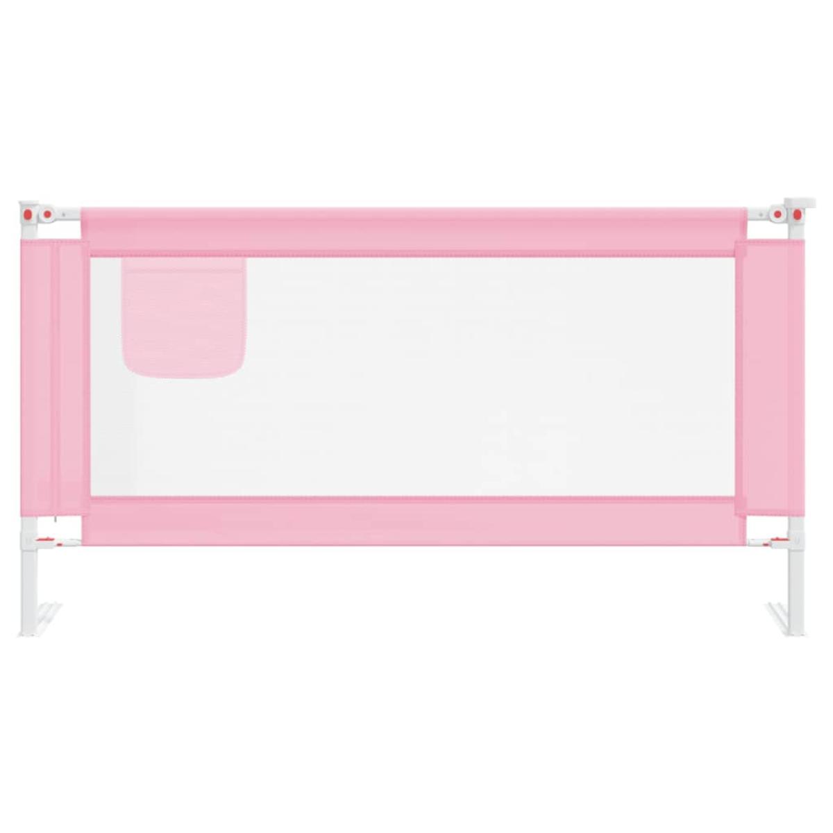 Barandilla de seguridad cama de niño rosa tela 160x25 cm