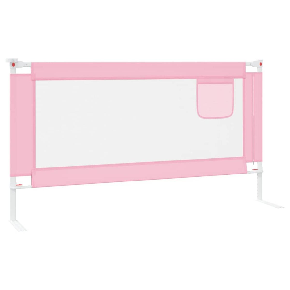 Barandilla de seguridad cama de niño rosa tela 160x25 cm