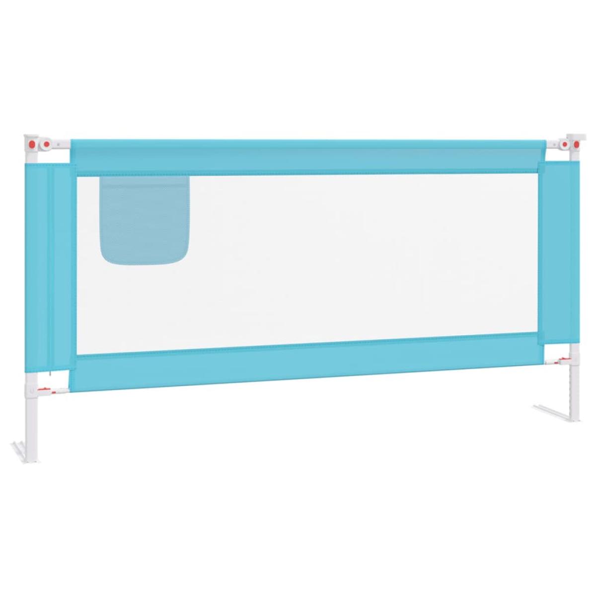 Barandilla de seguridad cama de niño azul tela 180x25 cm