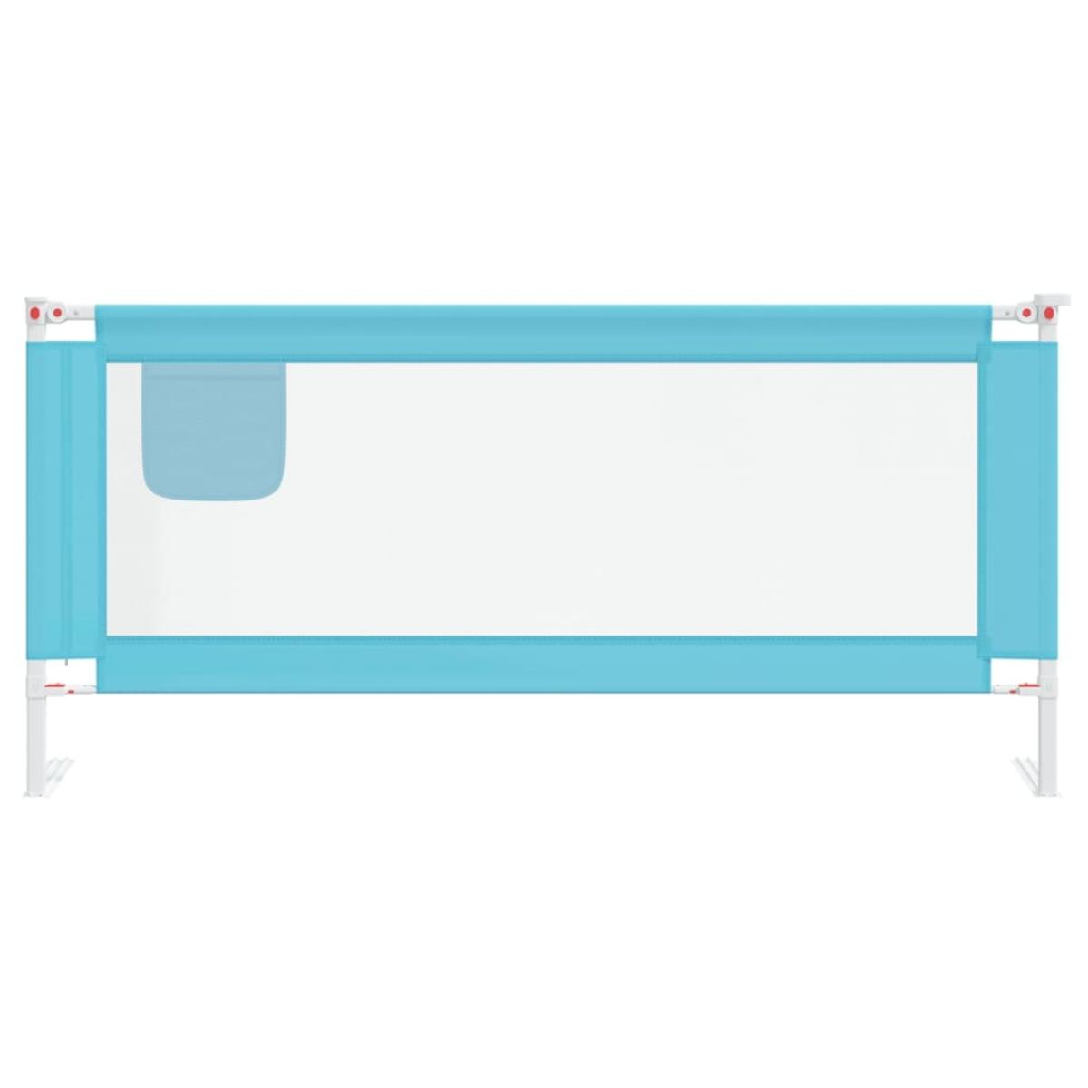Barandilla de seguridad cama de niño azul tela 200x25 cm