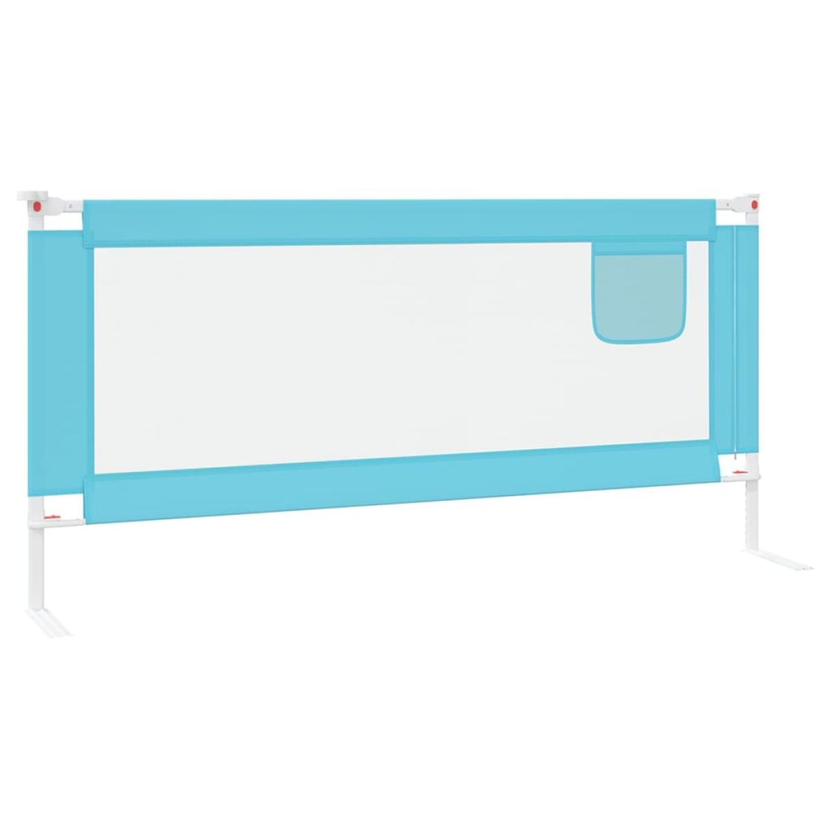 Barandilla de seguridad cama de niño azul tela 200x25 cm