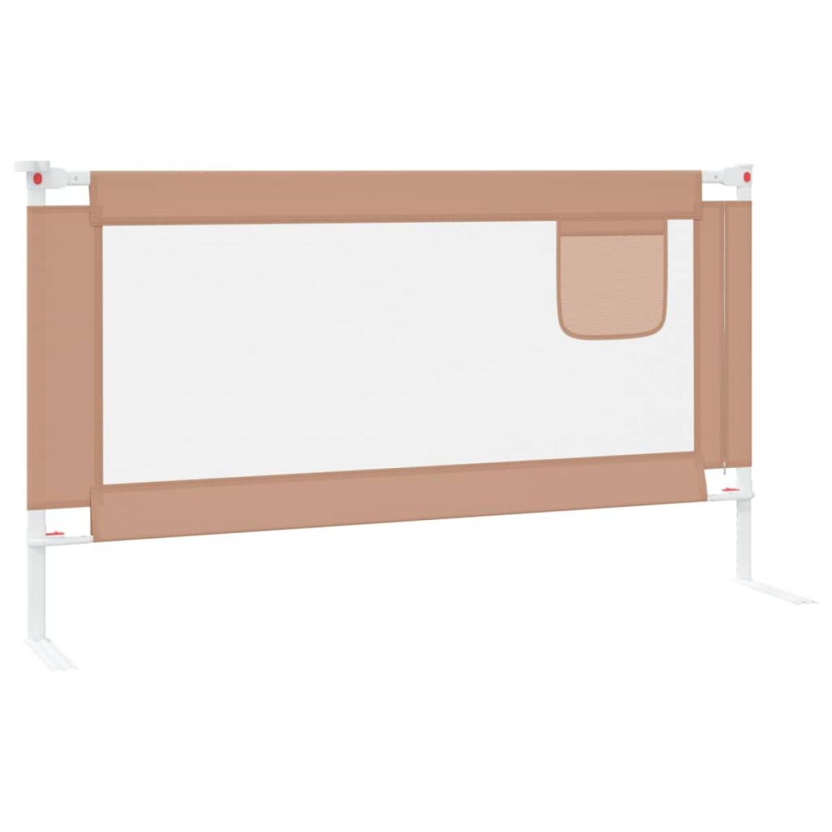 Barandilla de seguridad cama de niño gris taupe tela 150x25 cm