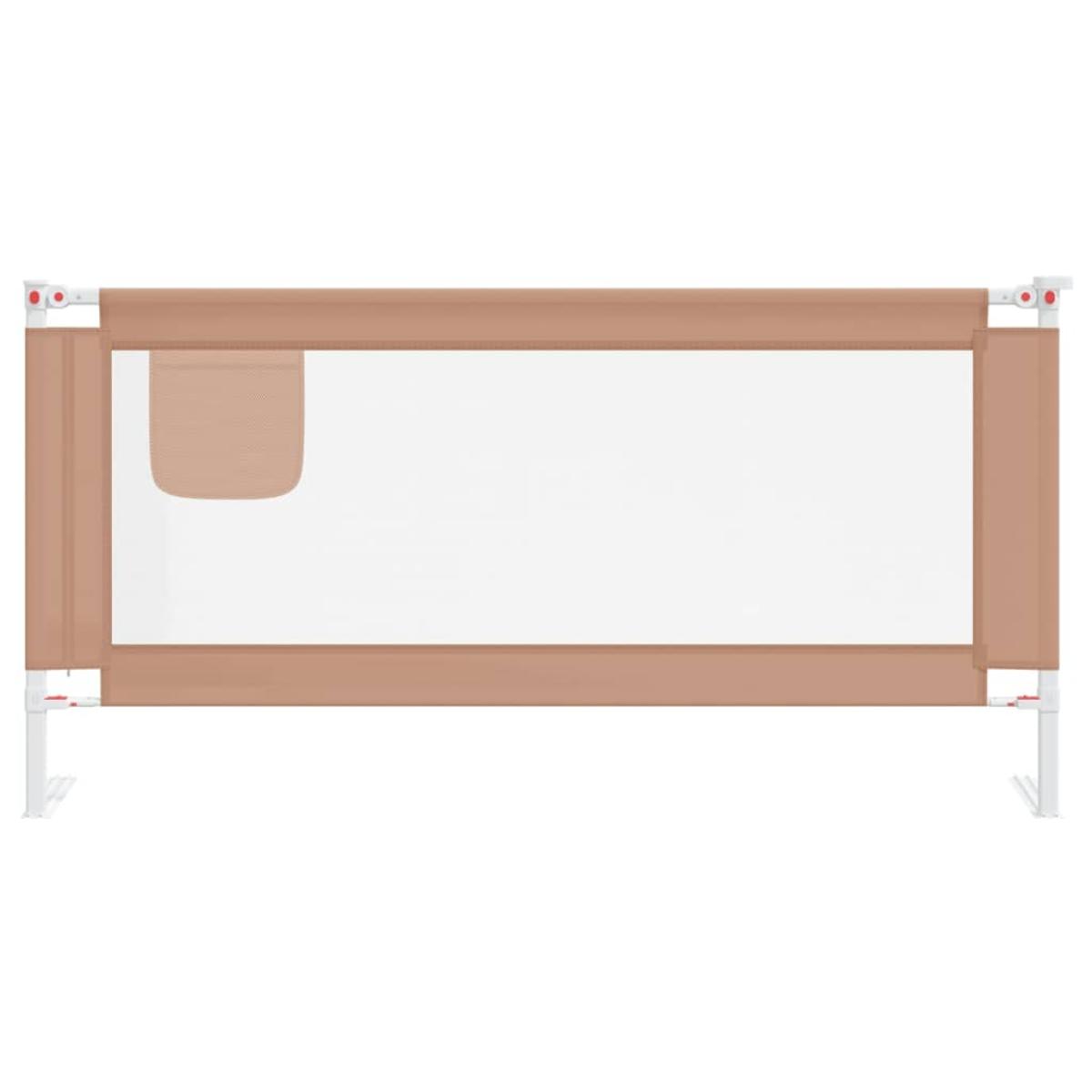 Barandilla de seguridad cama de niño taupe tela 180x25 cm
