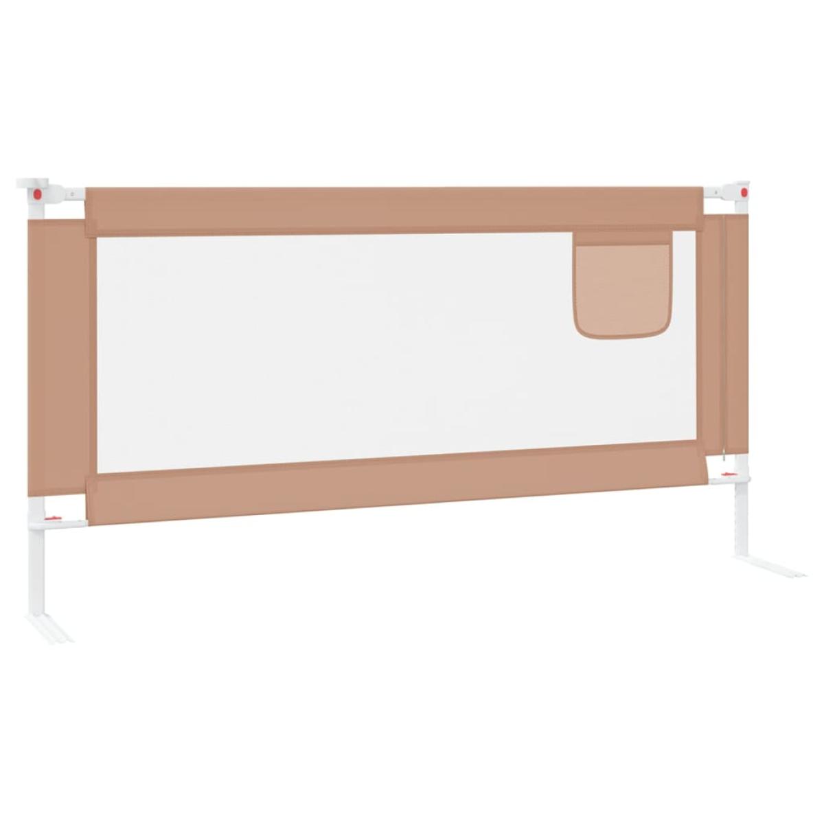 Barandilla de seguridad cama de niño taupe tela 180x25 cm