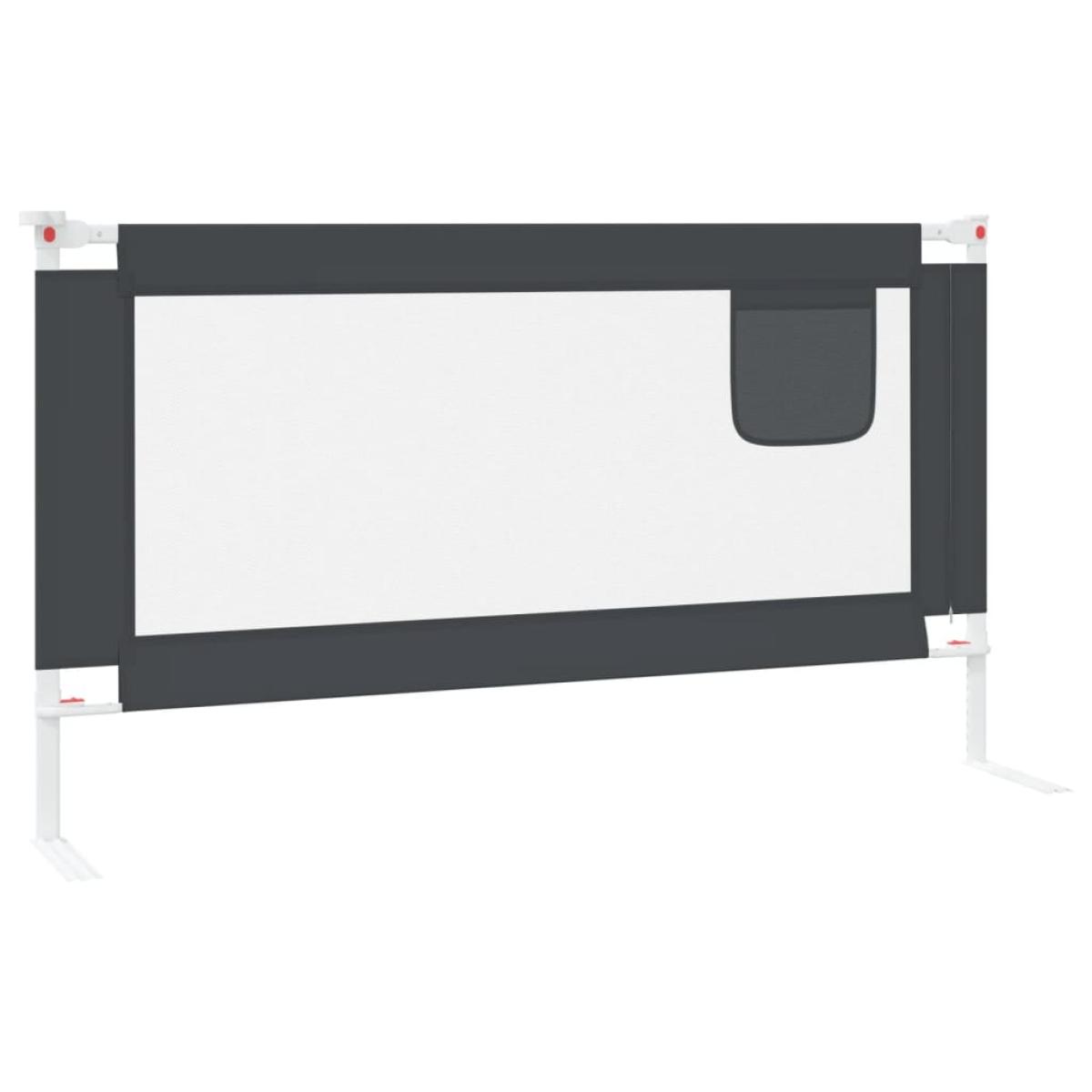 Barandilla de seguridad cama de niño gris oscuro tela 150x25 cm