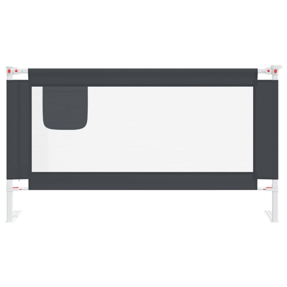 Barandilla de seguridad cama de niño gris oscuro tela 150x25 cm