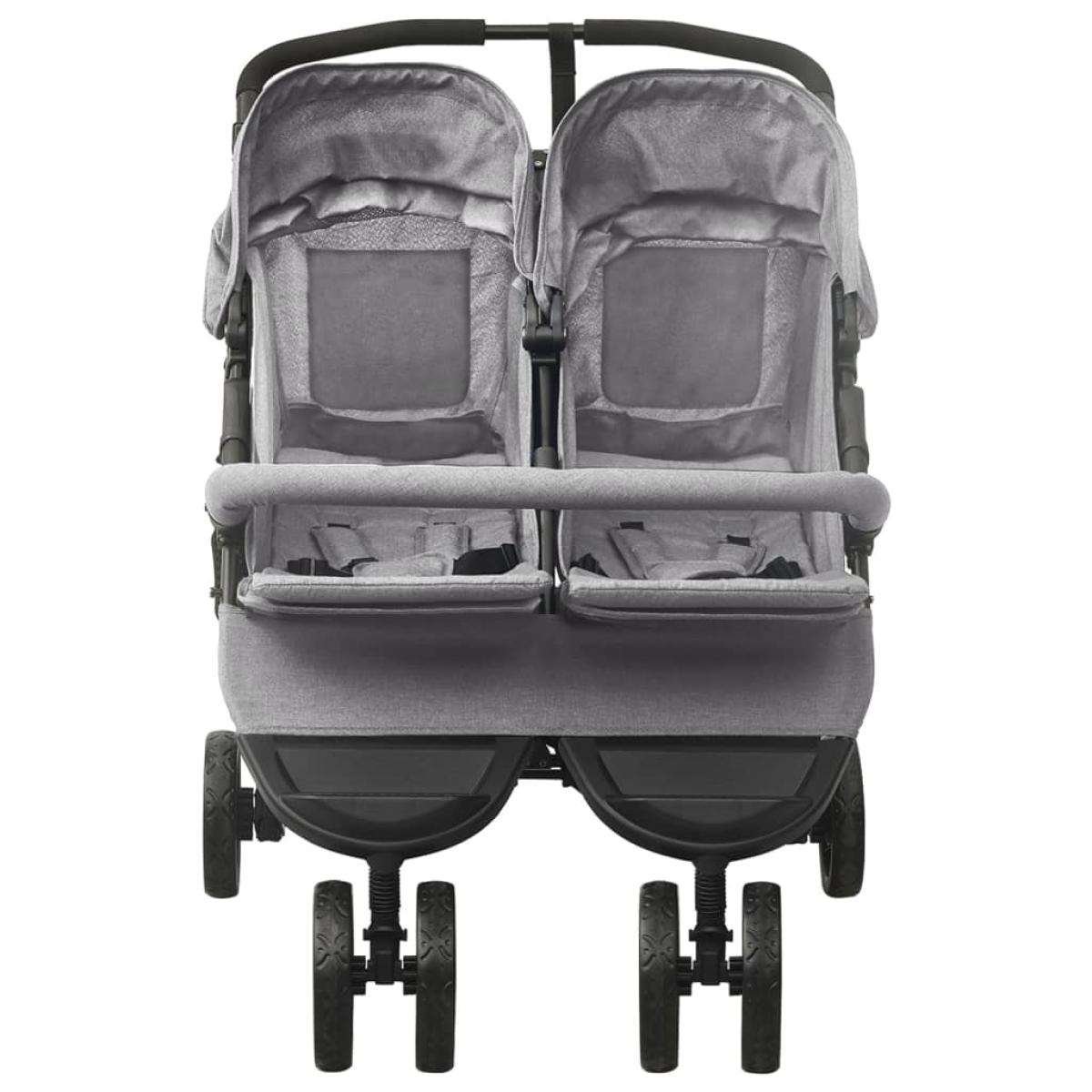 Carrito para gemelos de acero gris claro