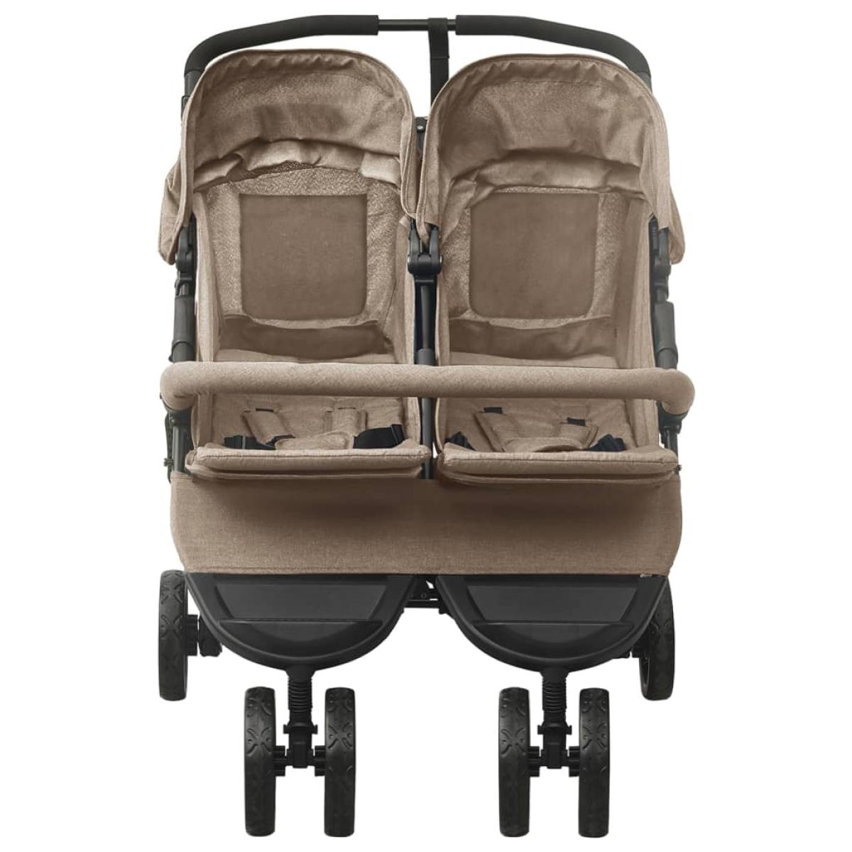 Carrito para gemelos de acero gris taupe