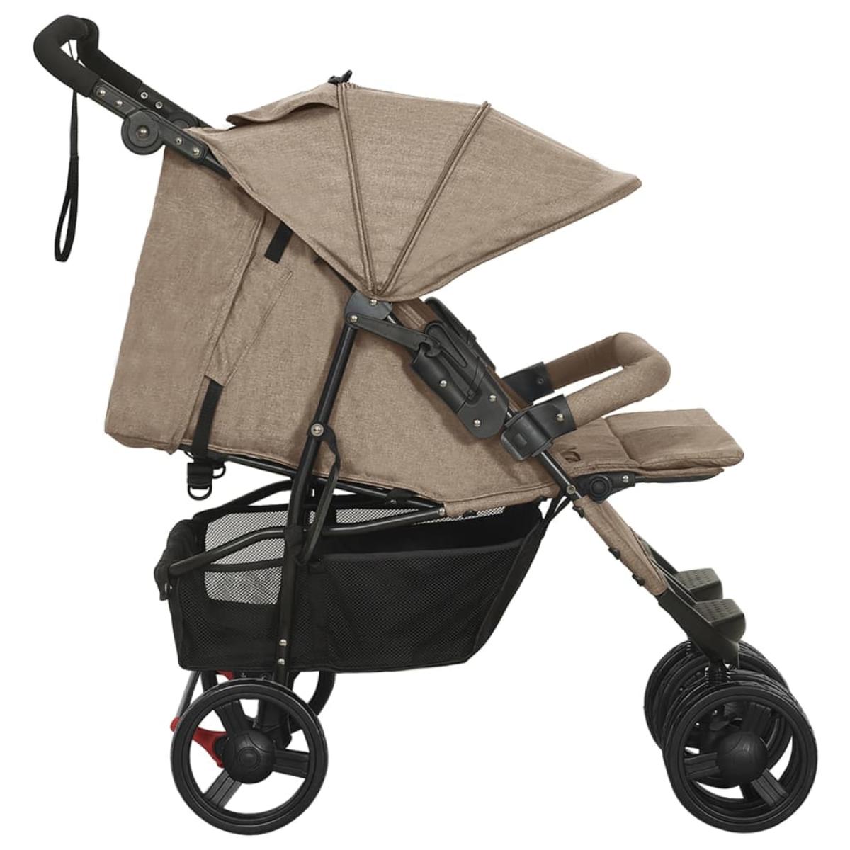 Carrito para gemelos de acero gris taupe
