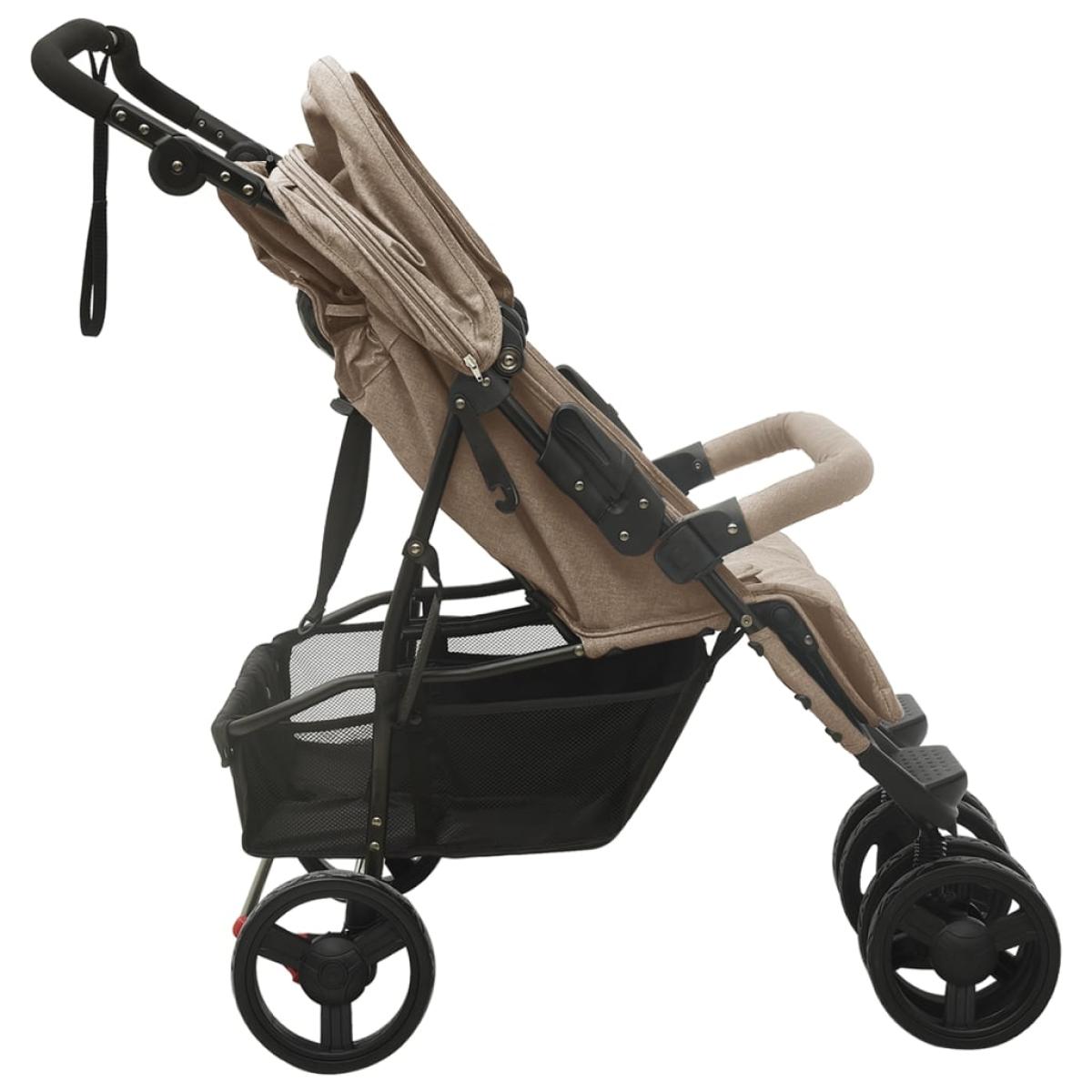 Carrito para gemelos de acero gris taupe
