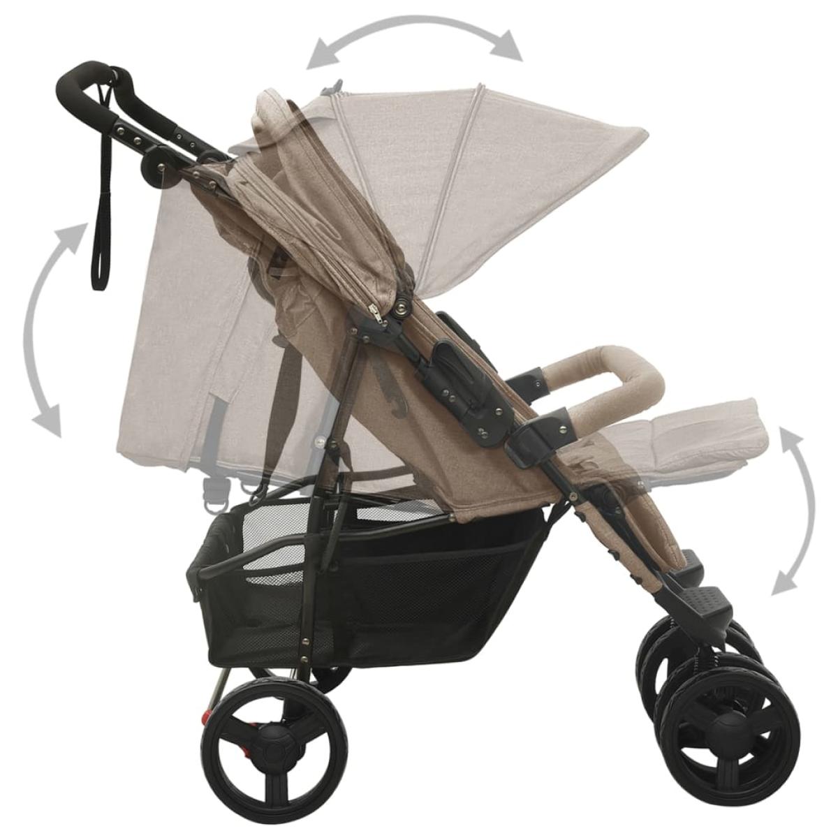 Carrito para gemelos de acero gris taupe