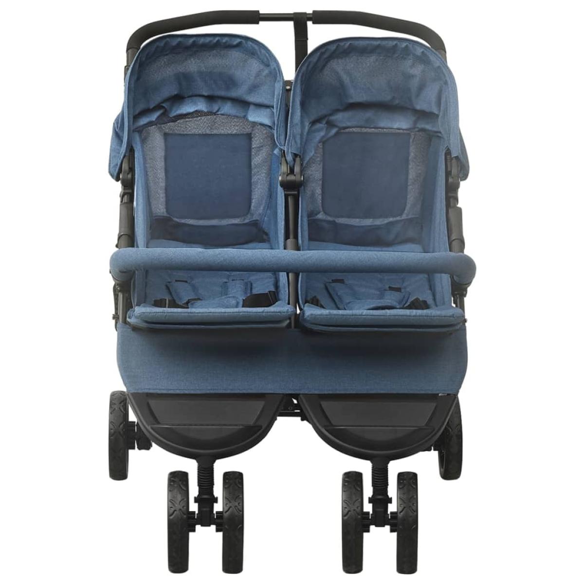 Carrito para gemelos de acero azul marino