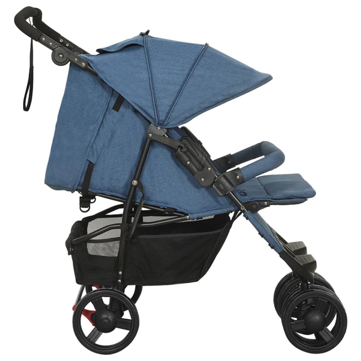 Carrito para gemelos de acero azul marino