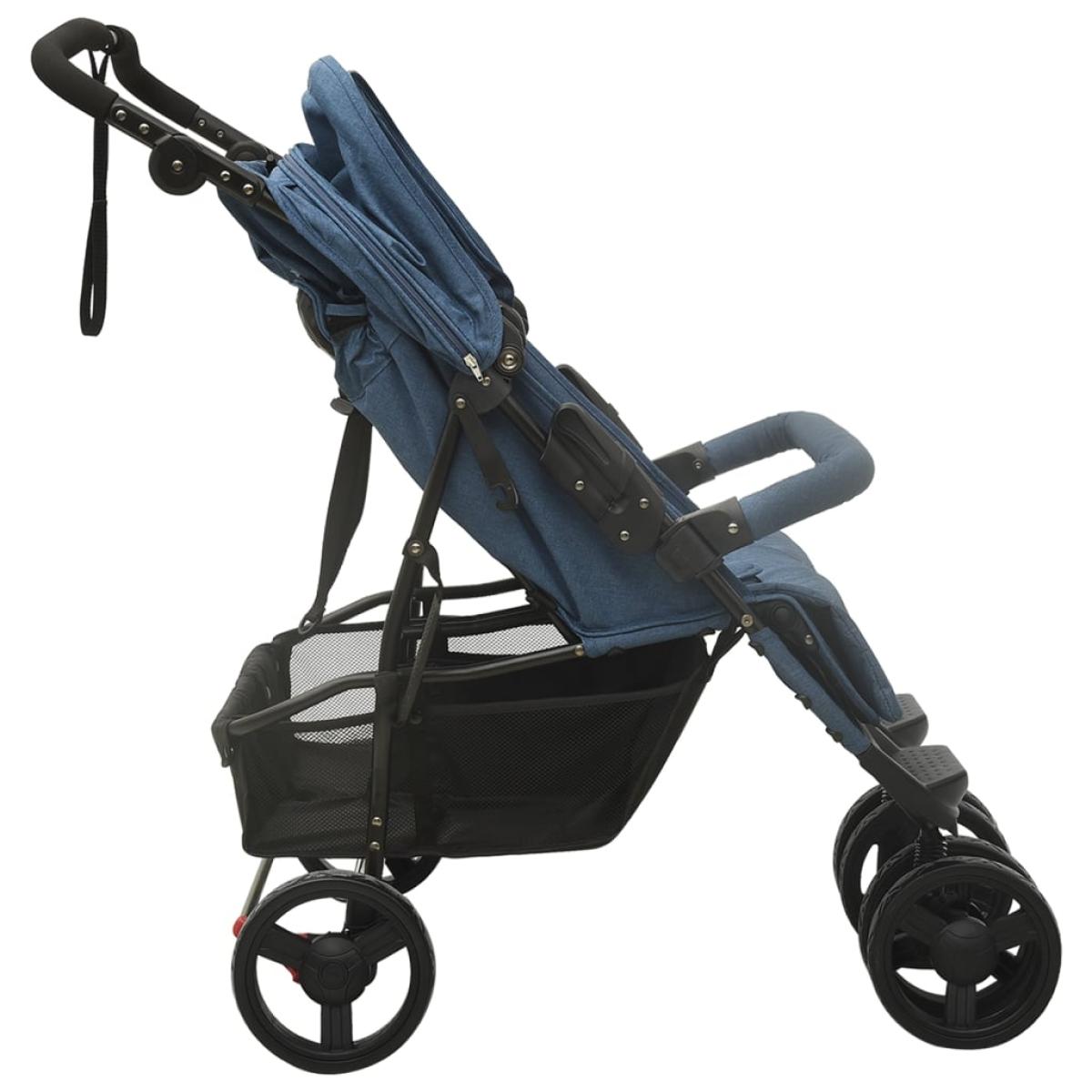 Carrito para gemelos de acero azul marino