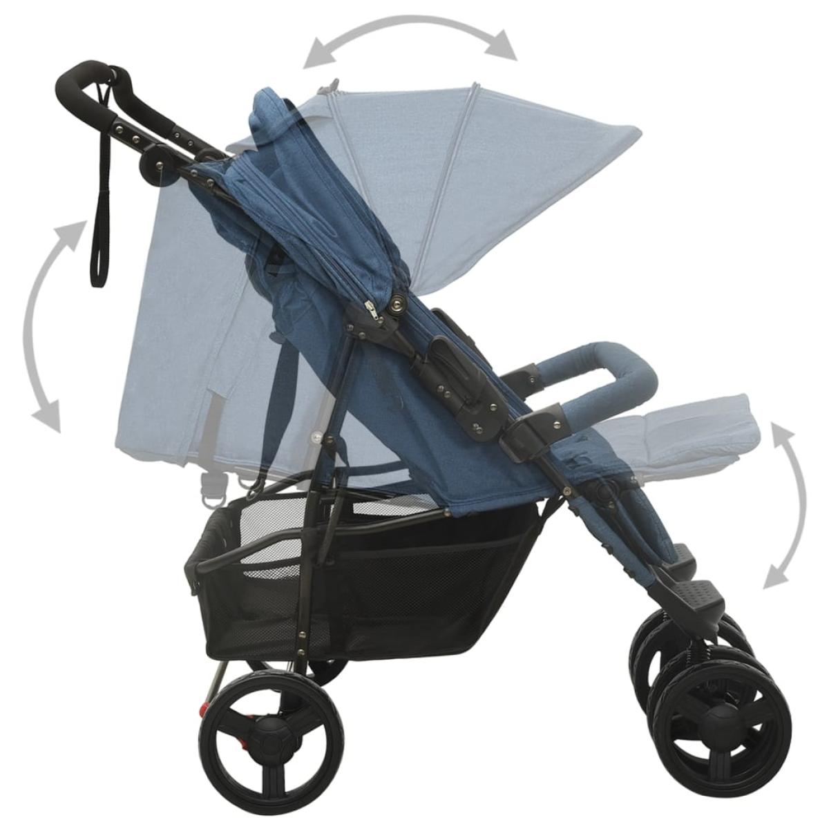Carrito para gemelos de acero azul marino