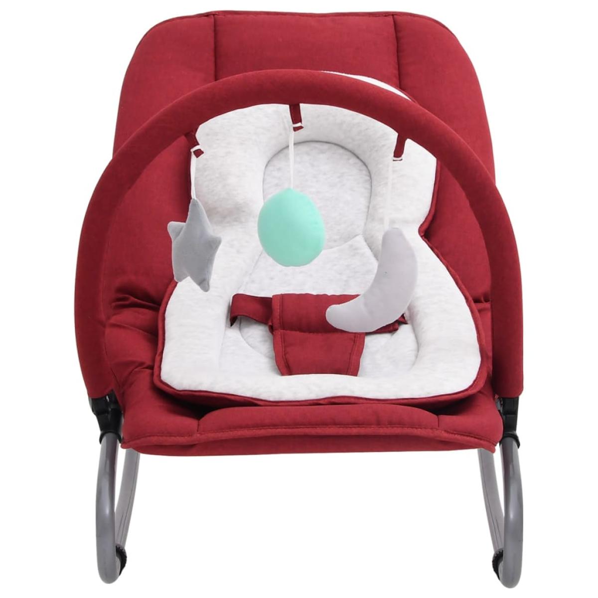 Hamaca mecedora para bebés de acero rojo