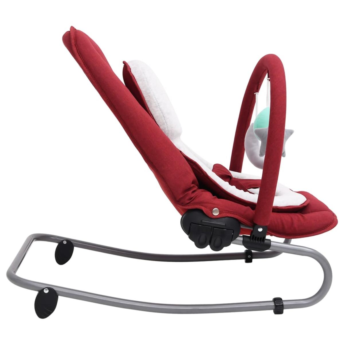 Hamaca mecedora para bebés de acero rojo