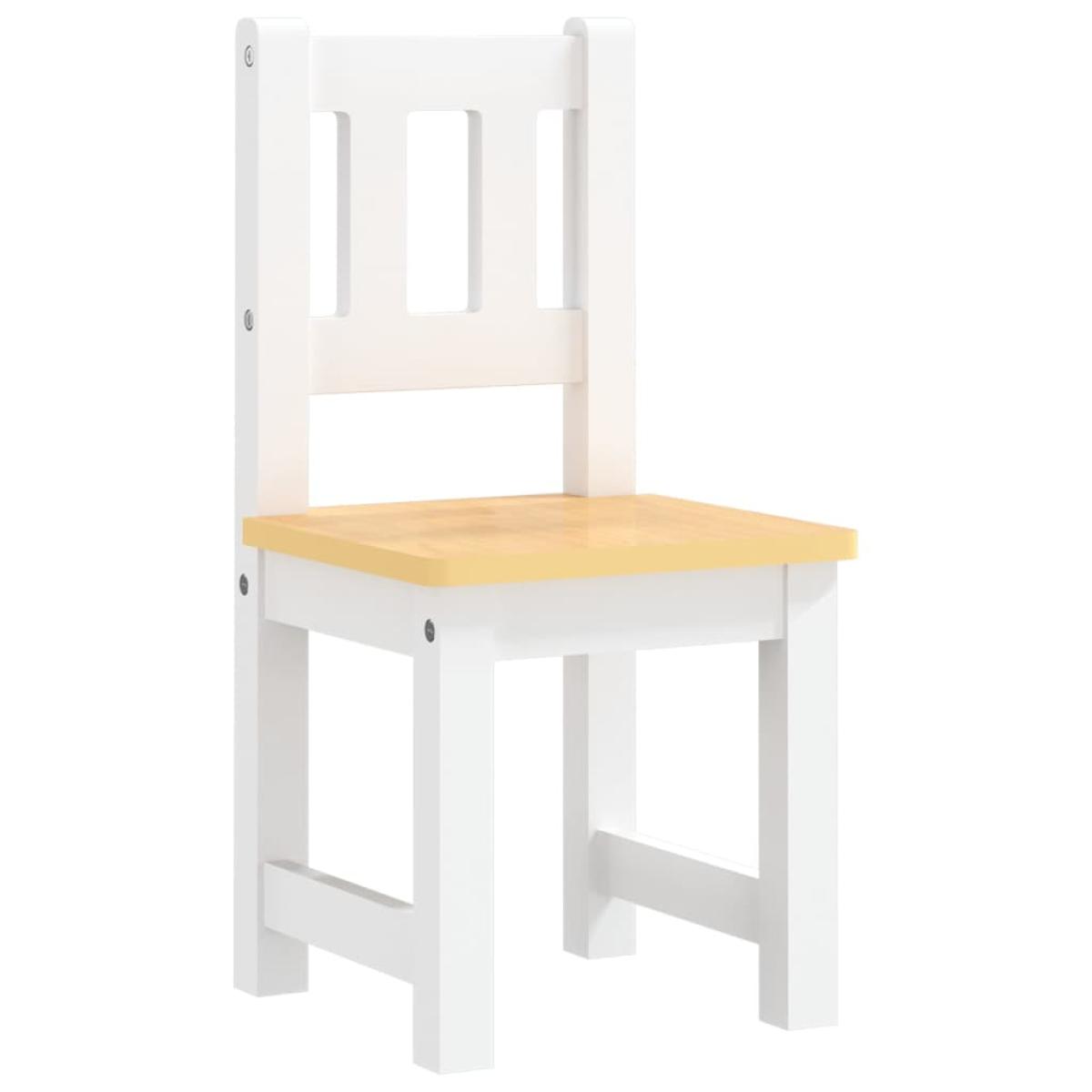 Mesa y silla infantil 3 pzas MDF blanco y beige