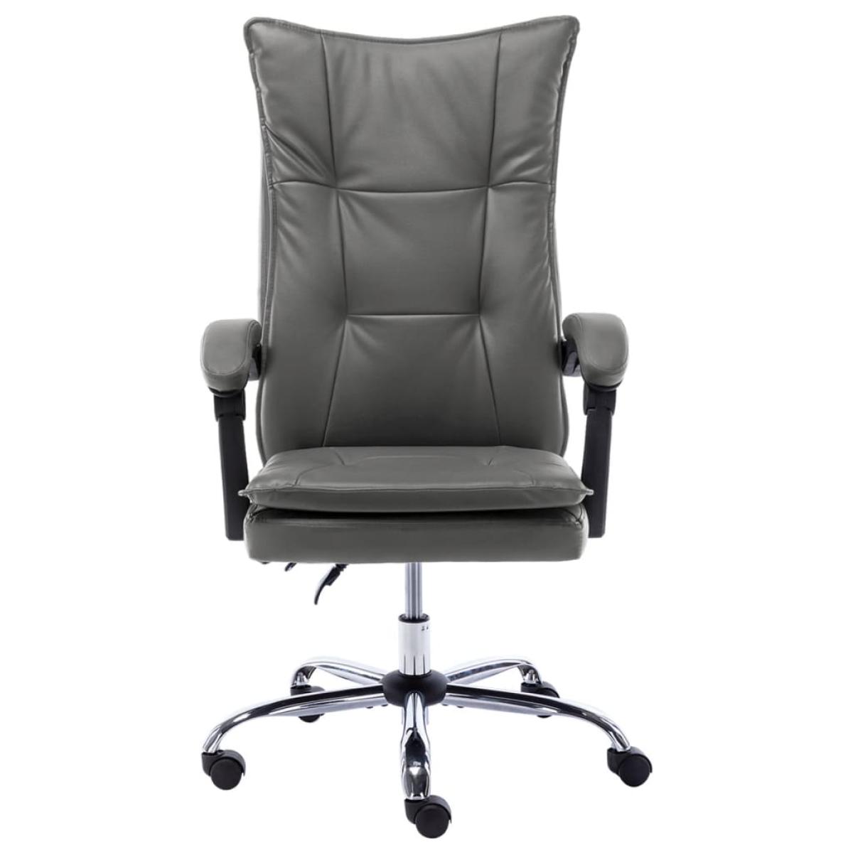 Silla de oficina de cuero sintético gris antracita