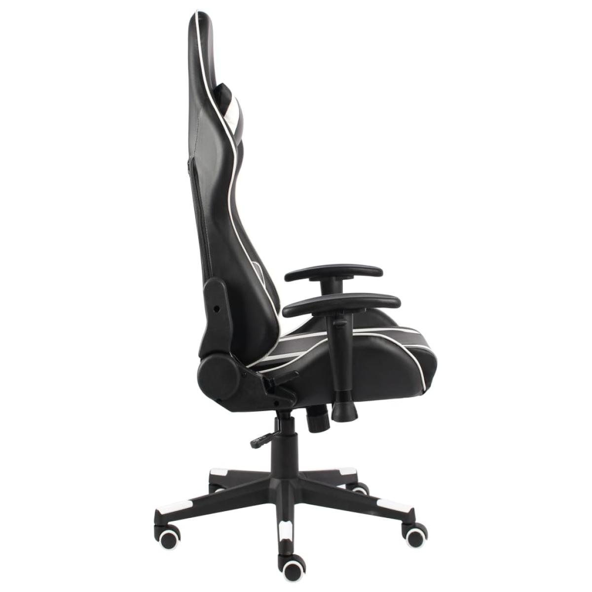 Silla gaming giratoria PVC blanco