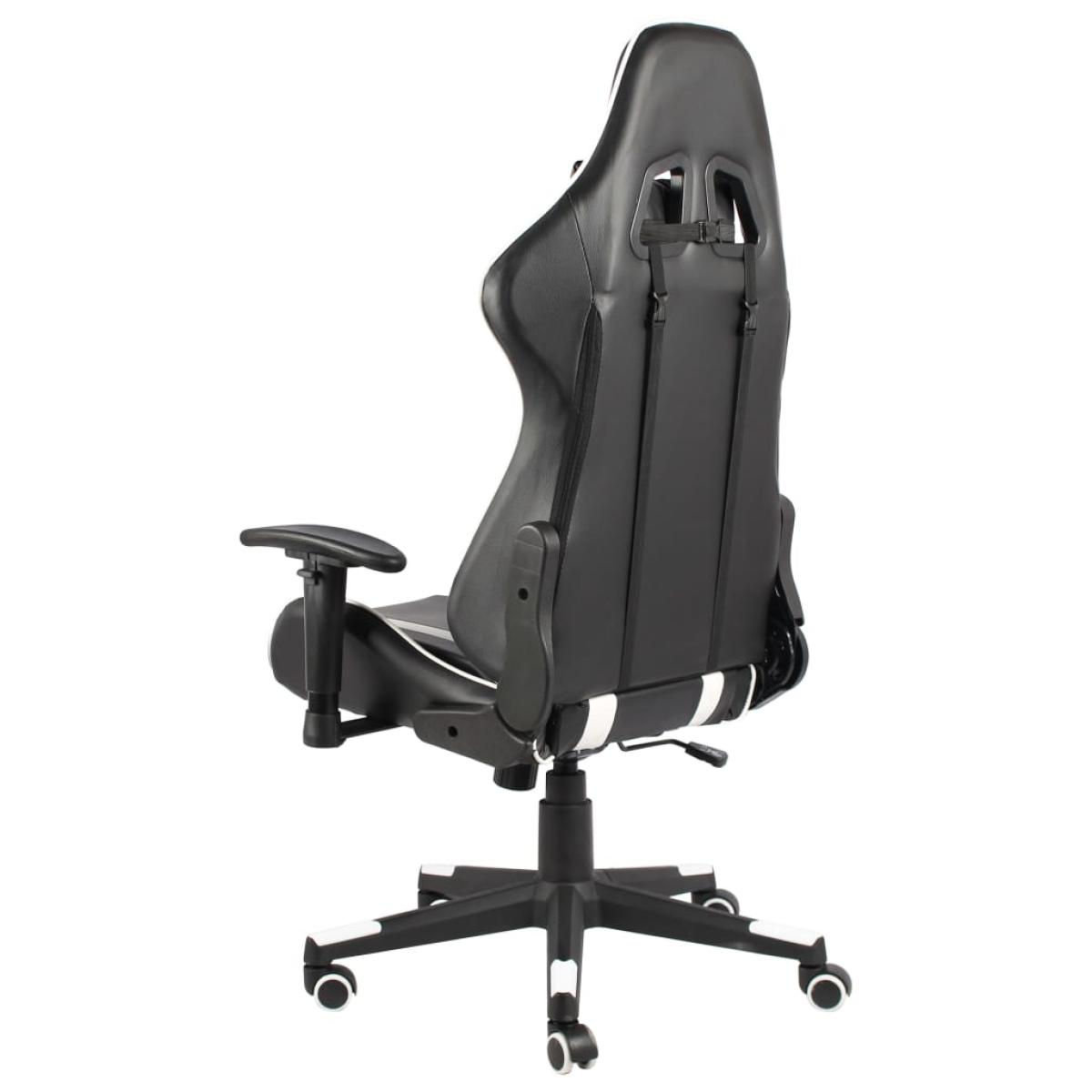 Silla gaming giratoria PVC blanco