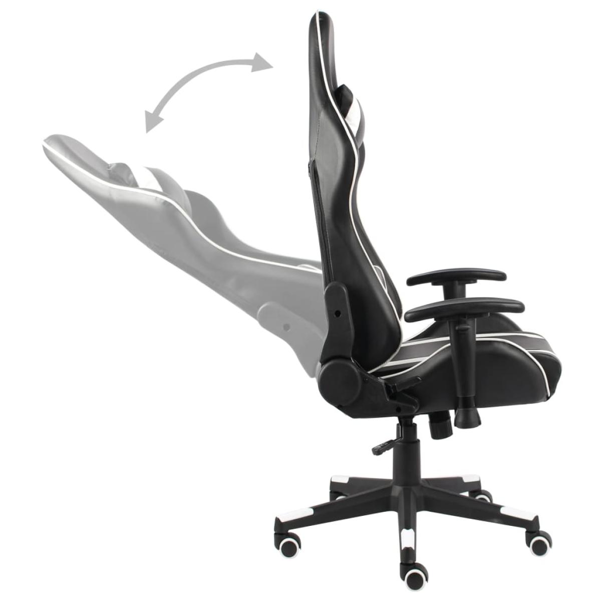 Silla gaming giratoria PVC blanco